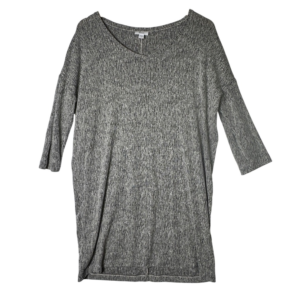 Pure Jill‎ Womens Petite Medium Gray Linen Blend Knit Tunic Top